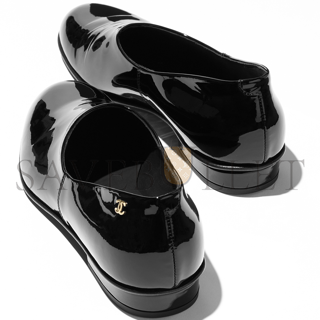 Ch*el moccasins patent calfskin black g46194